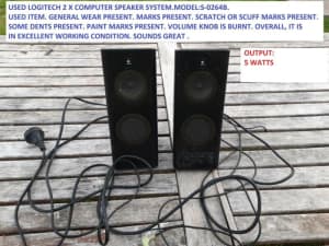 logitech computer speaker system S0264B 5W USED IN GREAT WORKING