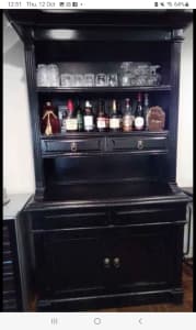 Black buffet bar bookcase cabinet