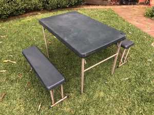 Camping Table with Bench Seats - Foldable