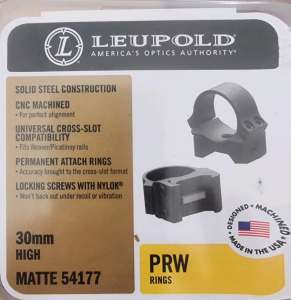 Leupold 30mm PRW rings.