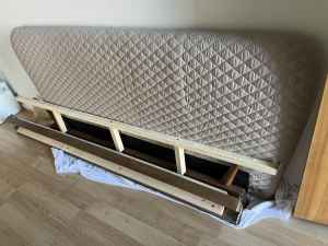 Queen bed frame with slats