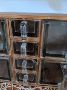 Scandinavian Spice Box with glass drawers