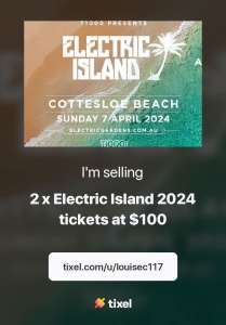 Electric Island tickets x 2