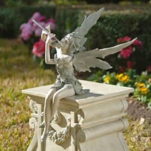 Sitting Fairy Garden Statue Outdoor Ornament Patio Sculpture Decor Hom