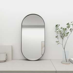 On Sale!45x90cm Matte Black Metal Oval Frame Mirror