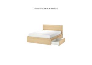 Ikea MALM king bed frame with four storage drawers (no mattress)