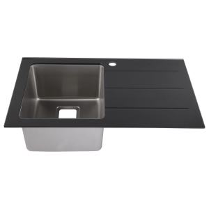 Black or White Single Bowl Glass Kitchen Sink $430.00