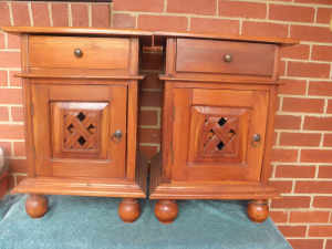 2 retro style bedside tables