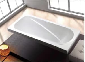 Drop-in White Bath Modern Soaking Acrylic Rectangular Bathtub