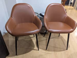 Vegan/Faux leather dining chair x2