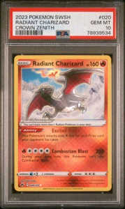 PSA 10 Radiant Charizard, Pokemon cards 