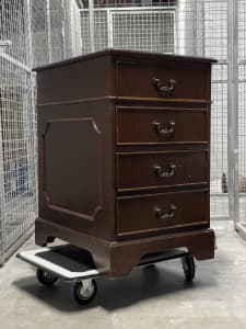 Solid wood storage, side table, filing cabinet. 2 deep drawers.