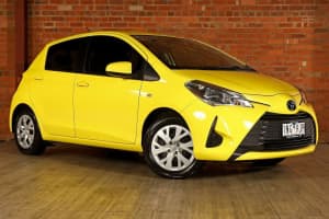 2018 Toyota Yaris NCP130R Ascent Yellow 4 Speed Automatic Hatchback