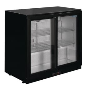 Polar G series counter Black bar cooler with sliding doors