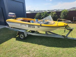 12 ft Fibreglass Boat and Trailer