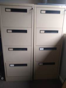 Steel filing cabinet