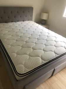 Sealy double mattress with bed head and frame in excellent condition
