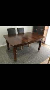 Immaculate French Polished Antique Wind Out Extension Table