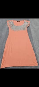 Y London Sequin Orange Top/Mini Dress Size 8