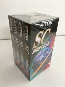 VHS Tapes VCR 4 pack TDK 240 minute Brand New Sealed (7 packs avail)
