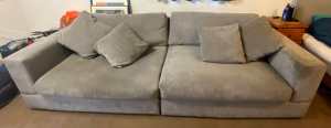 4 Seater Grey Fabric Sofa - Moving sale!