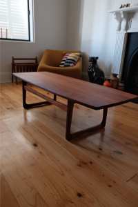 Mid Century Cuban Coffee Table by TH Brown - Solid Blackwood