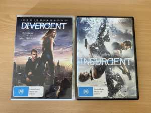 DVDs - Divergent/Insurgent - both for $5