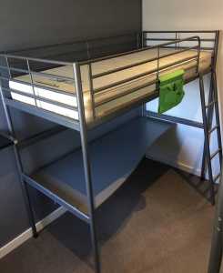 IKEA Loft Bed over Large Desk