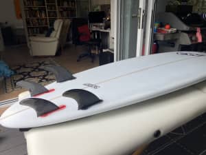 C W Boston Surfboard pretty much brand new with new quad fins