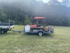 TRAILER OUT FRONT MOWER CARRIER TOOL BOX hydraulic tilt