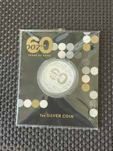 OFFICIAL 60 YEARS OF BOND SILVER PROOF ONE OZ COIN