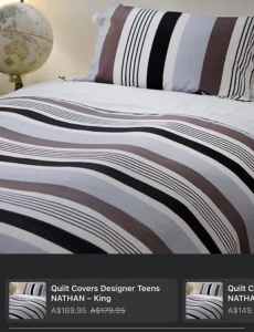 Ecosleep 100% cotton bedsheets black & white striped. 