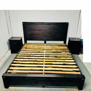King bed frame K4222 Black Silverwood solid timber (Delivery for extra