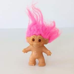 Vintage DAM Troll Doll Pink Hair 3.5