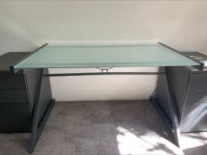 Charcoal Z Desk with matching cabinets