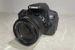 Canon EOS 700D with lenses and accessories plus Lowepro camera bag.