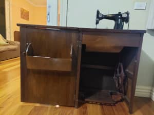 Jones Cabinet Treadle Sewing Machine