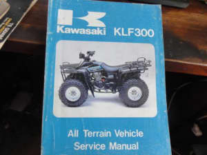 KAWASAKI KLF300 BAYOU 300 BASE WORKSHOP MANUAL  c1985