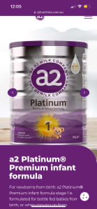 a2 Platinum Premium infant formula Stage 1