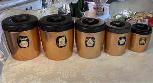 Vintage Retro Anodised Canisters