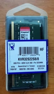 Kingston KVR32S22S8/8 8GB (1x8GB) 3200MHz DDR4 SODIMM Ram