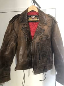 Vintage Harley Davidson leather biker jacket size large
