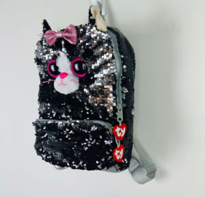 Ty Beanie Boos Kiki the Cat Backpack Bag Flippable Sequins