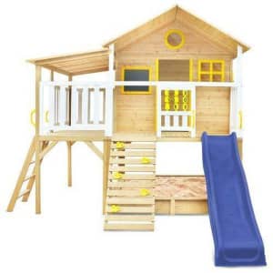 Lifespan Kids Warrigal Cubby House with Pergola Blue Slide