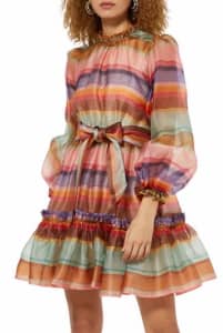 Zimmermann The Lovestruck Rainbow Mini Dress, size 0