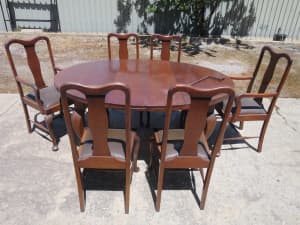 Vintage Blackwood Federation dining table and chairs - *Delivery Avail