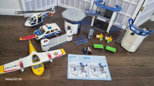 Playmobil Police prison, fire plane, light and sound Police car etc.