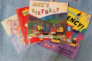 Selection of 4 children's book with a compact disc.