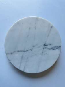 Carrara White polished marble table top diameter 1000mm