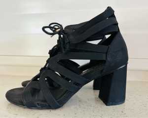 City Chic Black Zola Heel Lace Up Shoe size 39 NEW